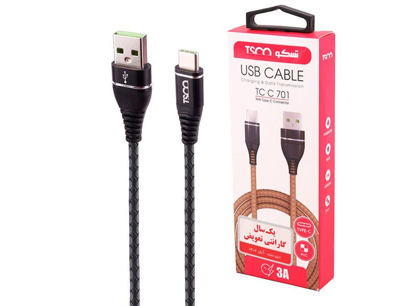 کابل تایپ سی تسکو TSCO TCC701 3A 1m
